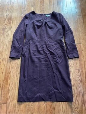 The Fold Wine Red Long Sleeve Shift Dress Women’s Sz 14